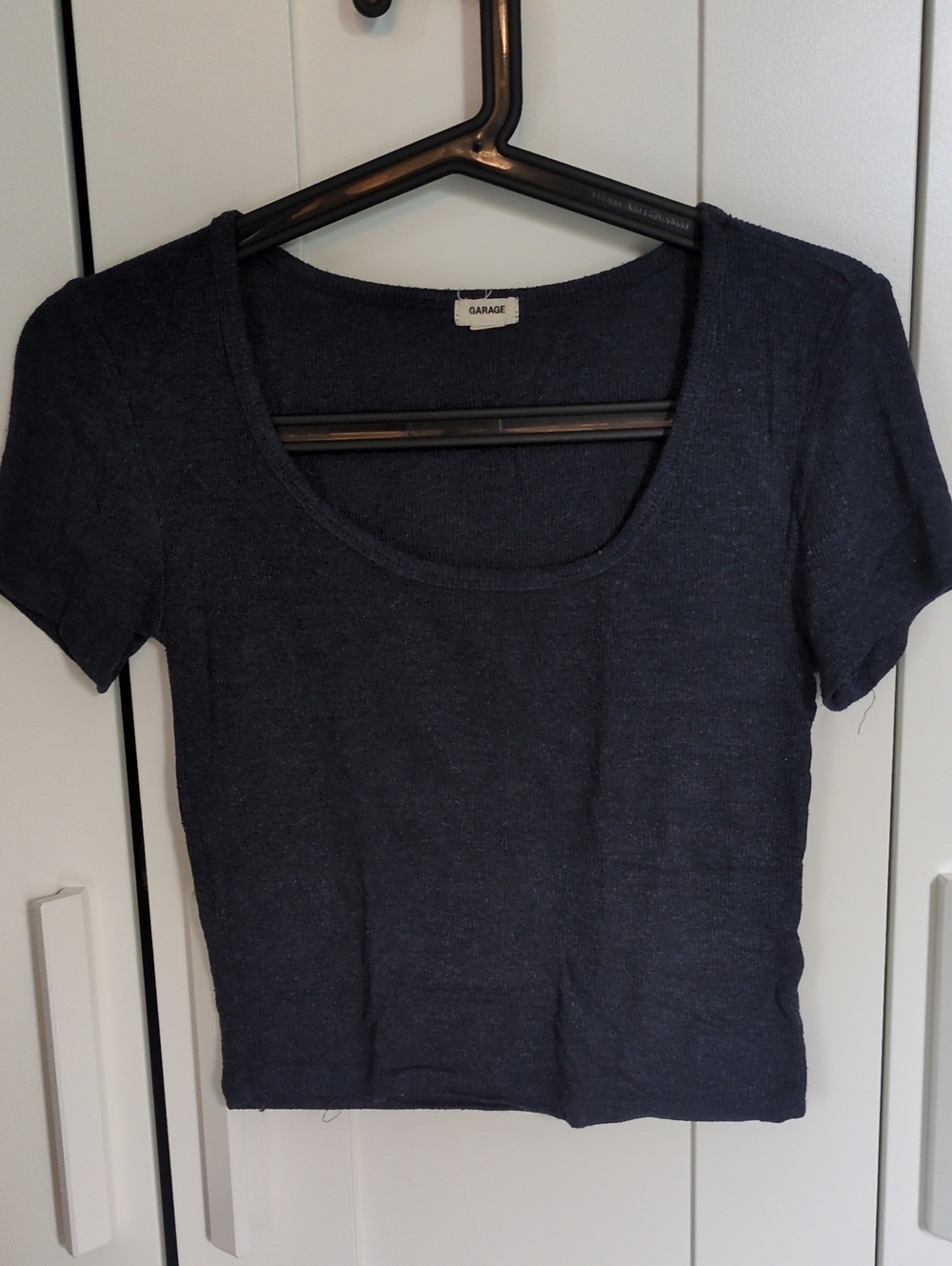 Garage Navy Scoop Neck Crop Top